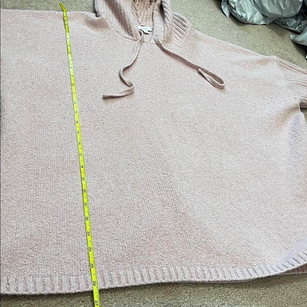 Relaxed Hooded Knit Pullover in Dusty Pink - Picture 8 of 11